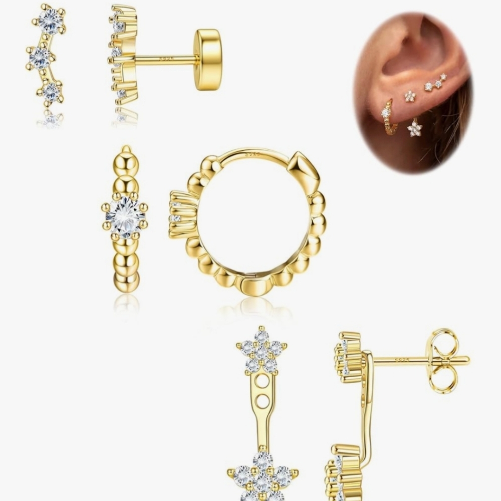 Elegant Gold and Silver Women's Earrings
